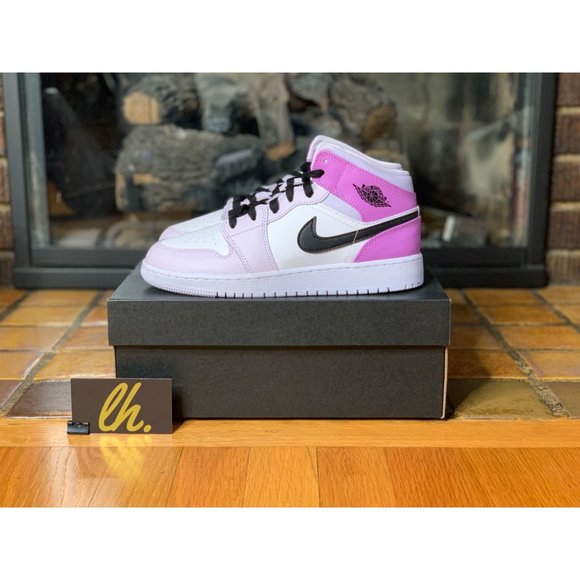Size 5y/ 6.5w Air Jordan 1 Mid “Barely Grape” Athletic Basketball Sneakers DQ842
